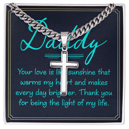 Dad, your love is Dad Cross Necklace, Father Necklace Father's Day Gift, Christian Gift For Dad, Father Son Cross Necklace - Serbachi