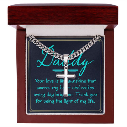 Dad, your love is Dad Cross Necklace, Father Necklace Father's Day Gift, Christian Gift For Dad, Father Son Cross Necklace - Serbachi