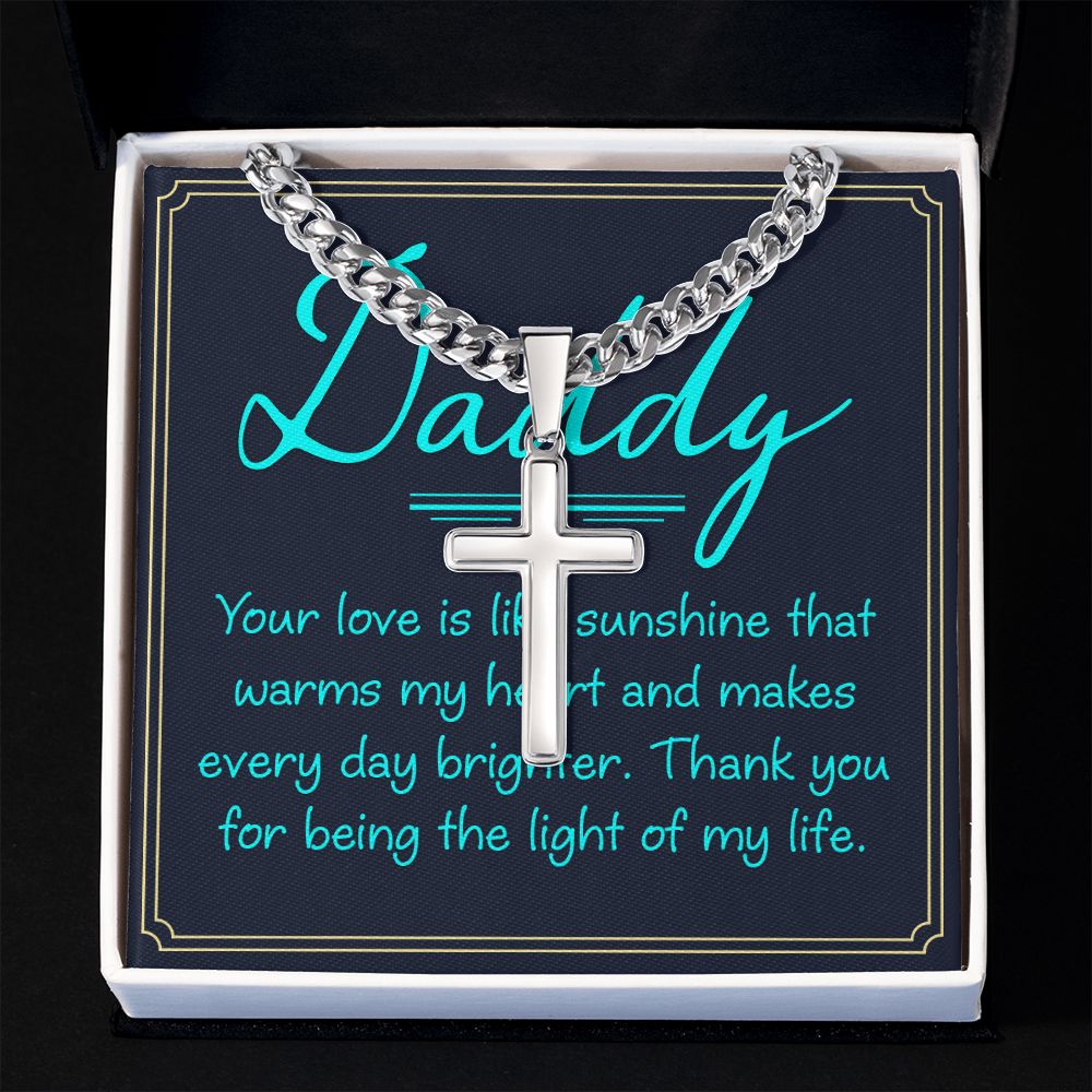 Dad, your love is Dad Cross Necklace, Father Necklace Father's Day Gift, Christian Gift For Dad, Father Son Cross Necklace - Serbachi