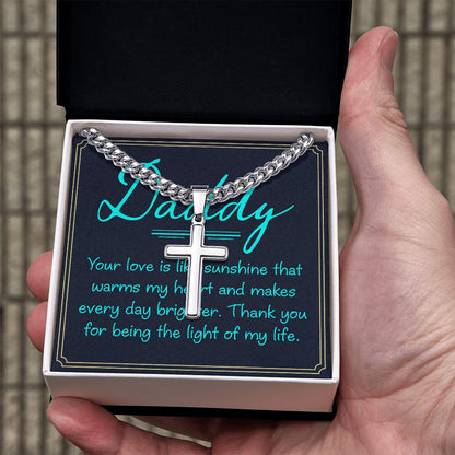 Dad, your love is Dad Cross Necklace, Father Necklace Father's Day Gift, Christian Gift For Dad, Father Son Cross Necklace - Serbachi