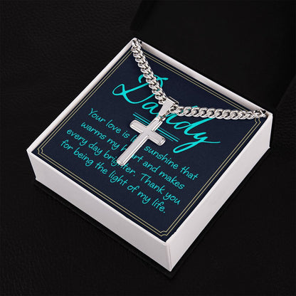 Dad, your love is Dad Cross Necklace, Father Necklace Father's Day Gift, Christian Gift For Dad, Father Son Cross Necklace - Serbachi