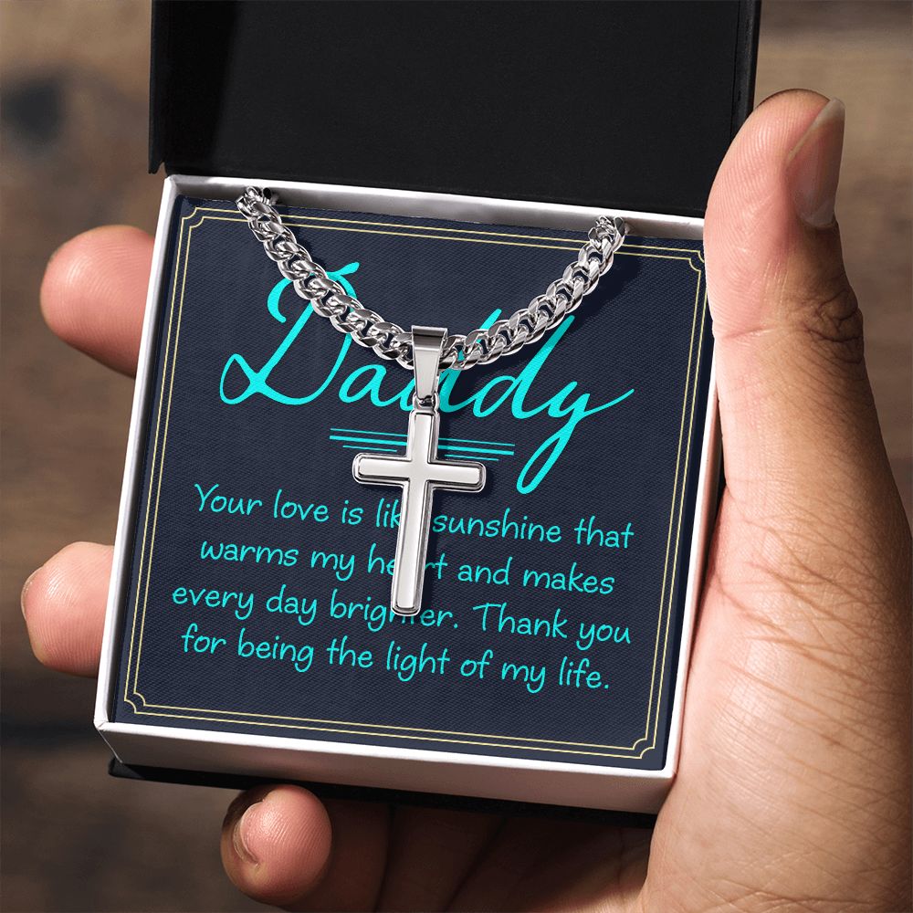 Dad, your love is Dad Cross Necklace, Father Necklace Father's Day Gift, Christian Gift For Dad, Father Son Cross Necklace - Serbachi