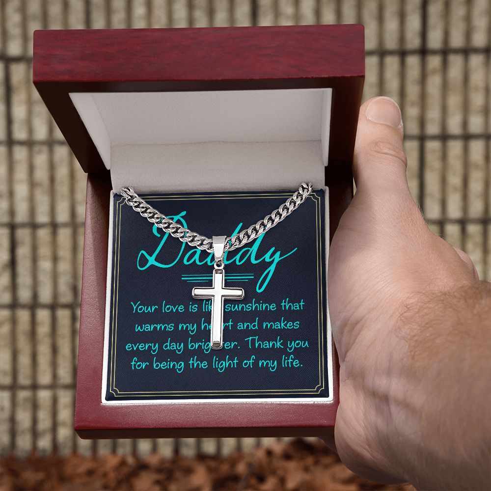 Dad, your love is Dad Cross Necklace, Father Necklace Father's Day Gift, Christian Gift For Dad, Father Son Cross Necklace - Serbachi