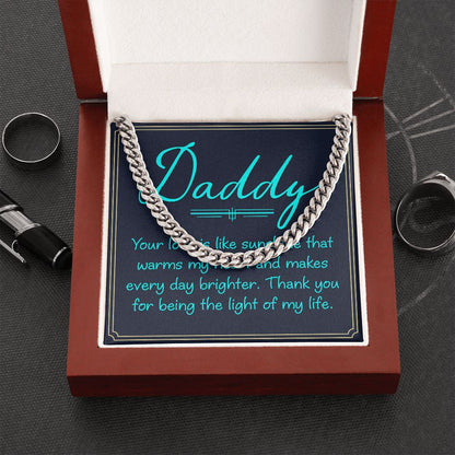 Dad, your love is Dad Cuban Chain Necklace, Father Necklace Father's Day Gift, Christian Gift For Dad, Father Son Necklace - Serbachi