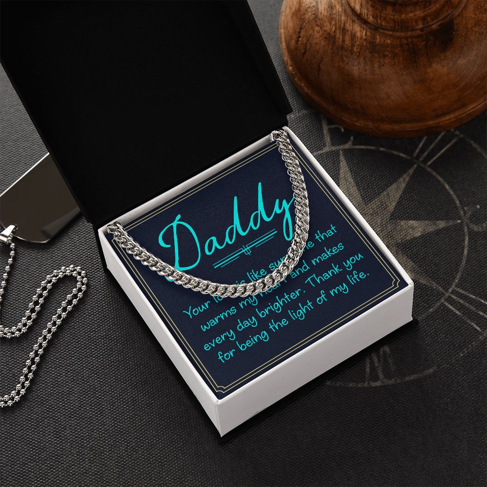 Dad, your love is Dad Cuban Chain Necklace, Father Necklace Father's Day Gift, Christian Gift For Dad, Father Son Necklace - Serbachi