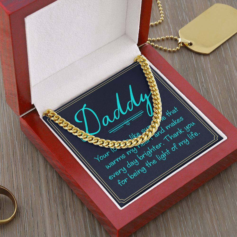 Dad, your love is Dad Cuban Chain Necklace, Father Necklace Father's Day Gift, Christian Gift For Dad, Father Son Necklace - Serbachi