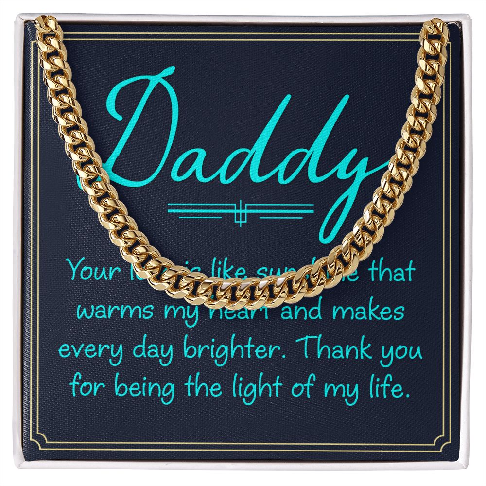 Dad, your love is Dad Cuban Chain Necklace, Father Necklace Father's Day Gift, Christian Gift For Dad, Father Son Necklace - Serbachi