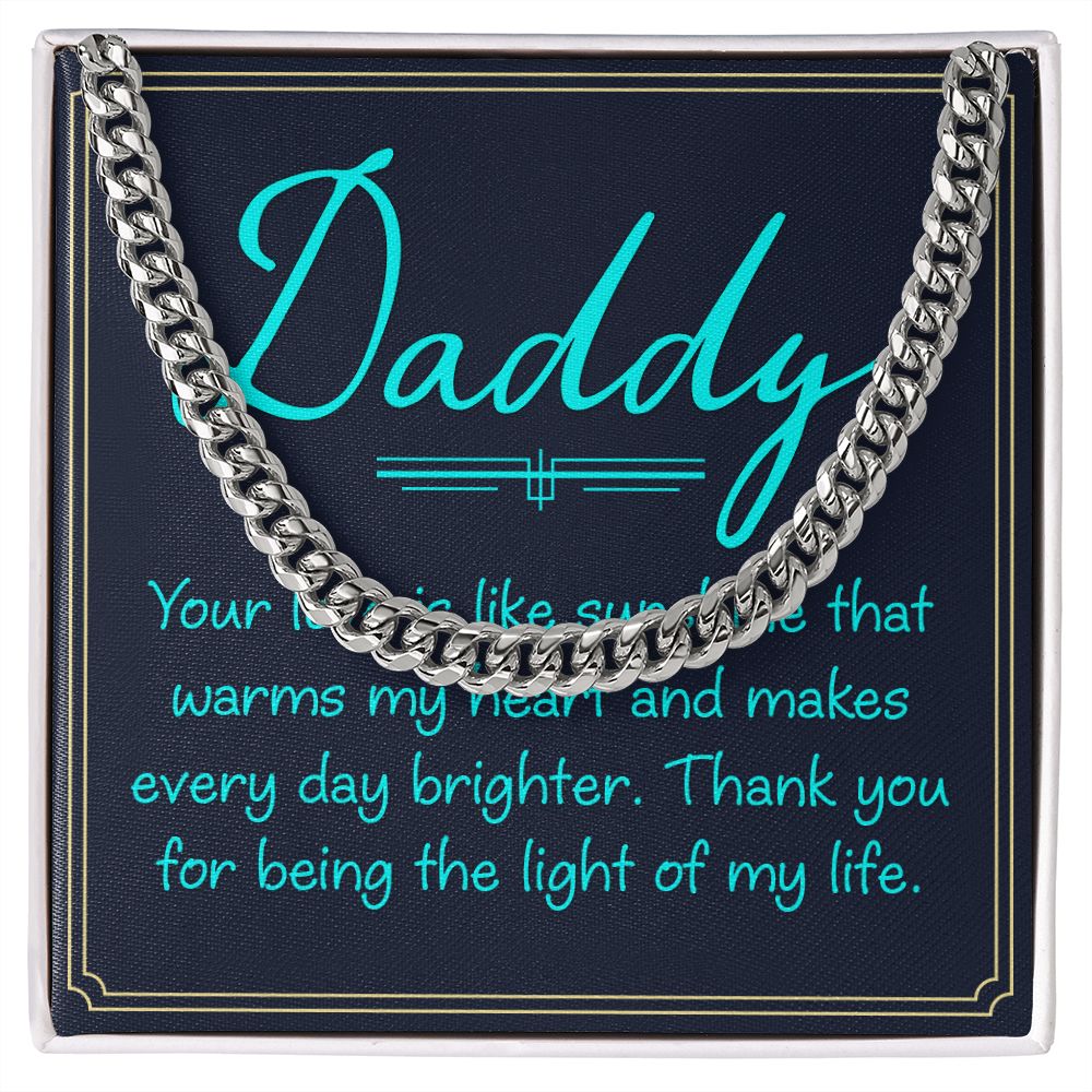 Dad, your love is Dad Cuban Chain Necklace, Father Necklace Father's Day Gift, Christian Gift For Dad, Father Son Necklace - Serbachi