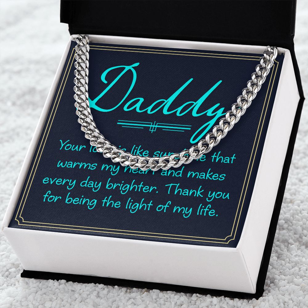 Dad, your love is Dad Cuban Chain Necklace, Father Necklace Father's Day Gift, Christian Gift For Dad, Father Son Necklace - Serbachi