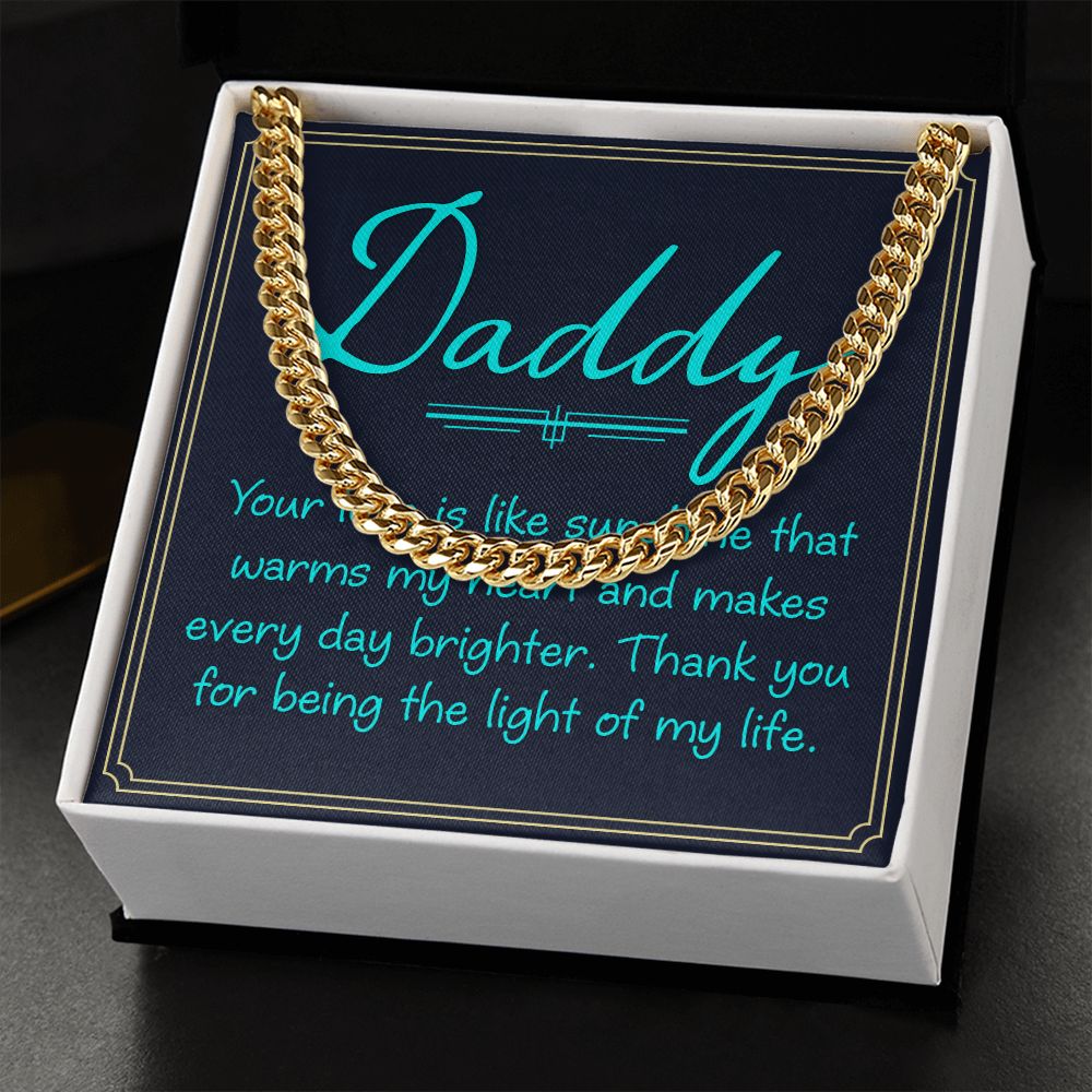 Dad, your love is Dad Cuban Chain Necklace, Father Necklace Father's Day Gift, Christian Gift For Dad, Father Son Necklace - Serbachi