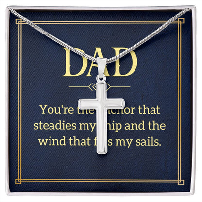 Dad, you're Dad Cross Necklace, Father Cross Necklace Father's Day Gift, Christian Gift For Dad, Father Son Cross Necklace - Serbachi