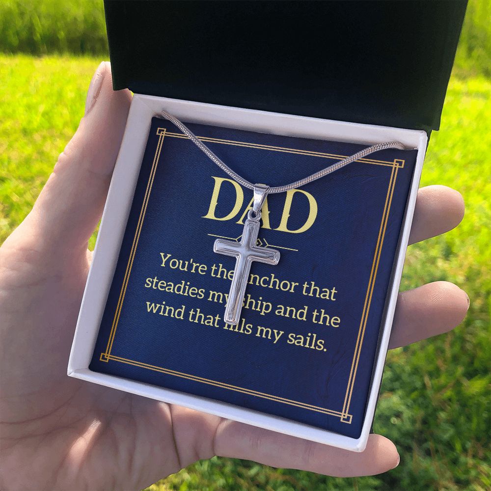 Dad, you're Dad Cross Necklace, Father Cross Necklace Father's Day Gift, Christian Gift For Dad, Father Son Cross Necklace - Serbachi