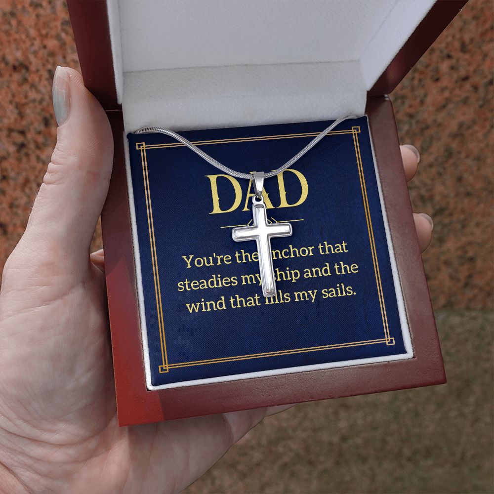 Dad, you're Dad Cross Necklace, Father Cross Necklace Father's Day Gift, Christian Gift For Dad, Father Son Cross Necklace - Serbachi