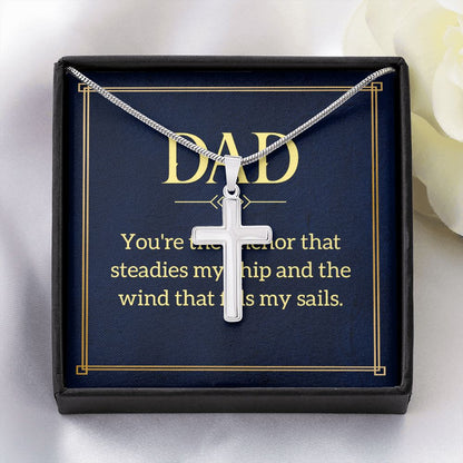 Dad, you're Dad Cross Necklace, Father Cross Necklace Father's Day Gift, Christian Gift For Dad, Father Son Cross Necklace - Serbachi