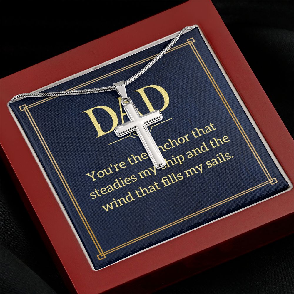 Dad, you're Dad Cross Necklace, Father Cross Necklace Father's Day Gift, Christian Gift For Dad, Father Son Cross Necklace - Serbachi