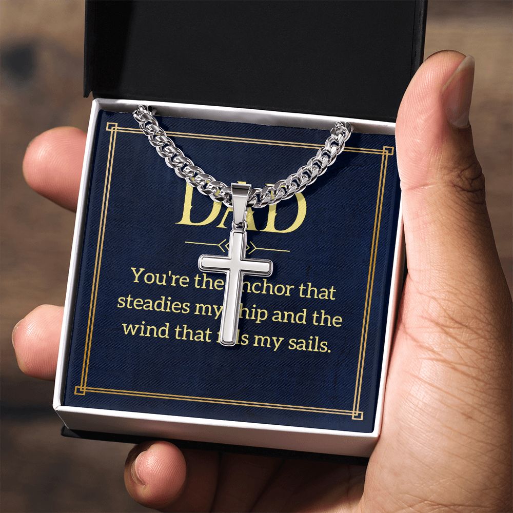 Dad, you're Dad Cross Necklace, Father Necklace Father's Day Gift, Christian Gift For Dad, Father Son Cross Necklace - Serbachi