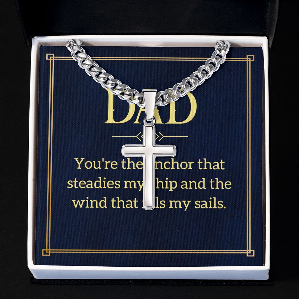 Dad, you're Dad Cross Necklace, Father Necklace Father's Day Gift, Christian Gift For Dad, Father Son Cross Necklace - Serbachi