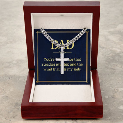 Dad, you're Dad Cross Necklace, Father Necklace Father's Day Gift, Christian Gift For Dad, Father Son Cross Necklace - Serbachi