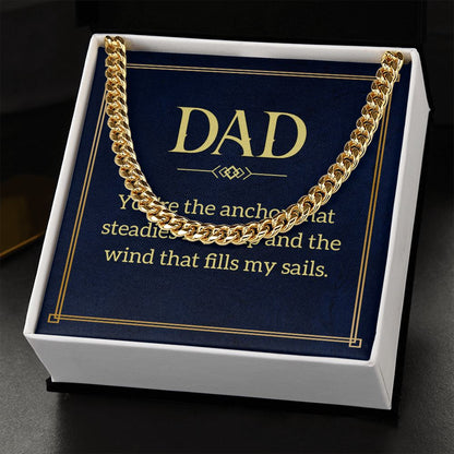 Dad, you're Dad Cuban Chain Necklace, Father Necklace Father's Day Gift, Christian Gift For Dad, Father Son Necklace - Serbachi