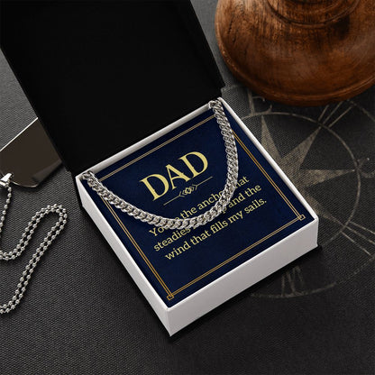 Dad, you're Dad Cuban Chain Necklace, Father Necklace Father's Day Gift, Christian Gift For Dad, Father Son Necklace - Serbachi