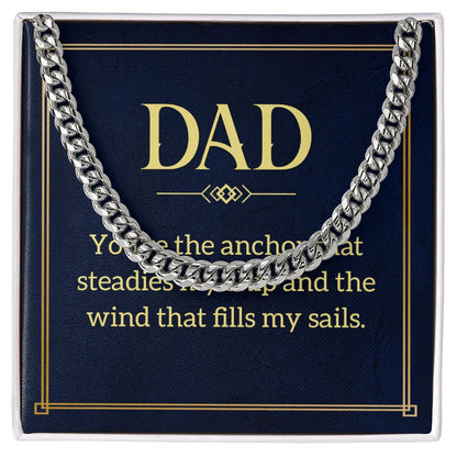 Dad, you're Dad Cuban Chain Necklace, Father Necklace Father's Day Gift, Christian Gift For Dad, Father Son Necklace - Serbachi