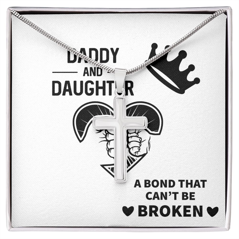 DADDY Dad Cross Necklace, Father Cross Necklace Father's Day Gift, Christian Gift For Dad, Father Son Cross Necklace - Serbachi