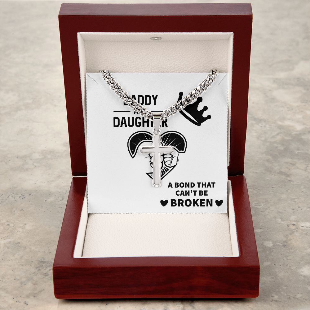 DADDY Dad Cross Necklace, Father Necklace Father's Day Gift, Christian Gift For Dad, Father Son Cross Necklace - Serbachi