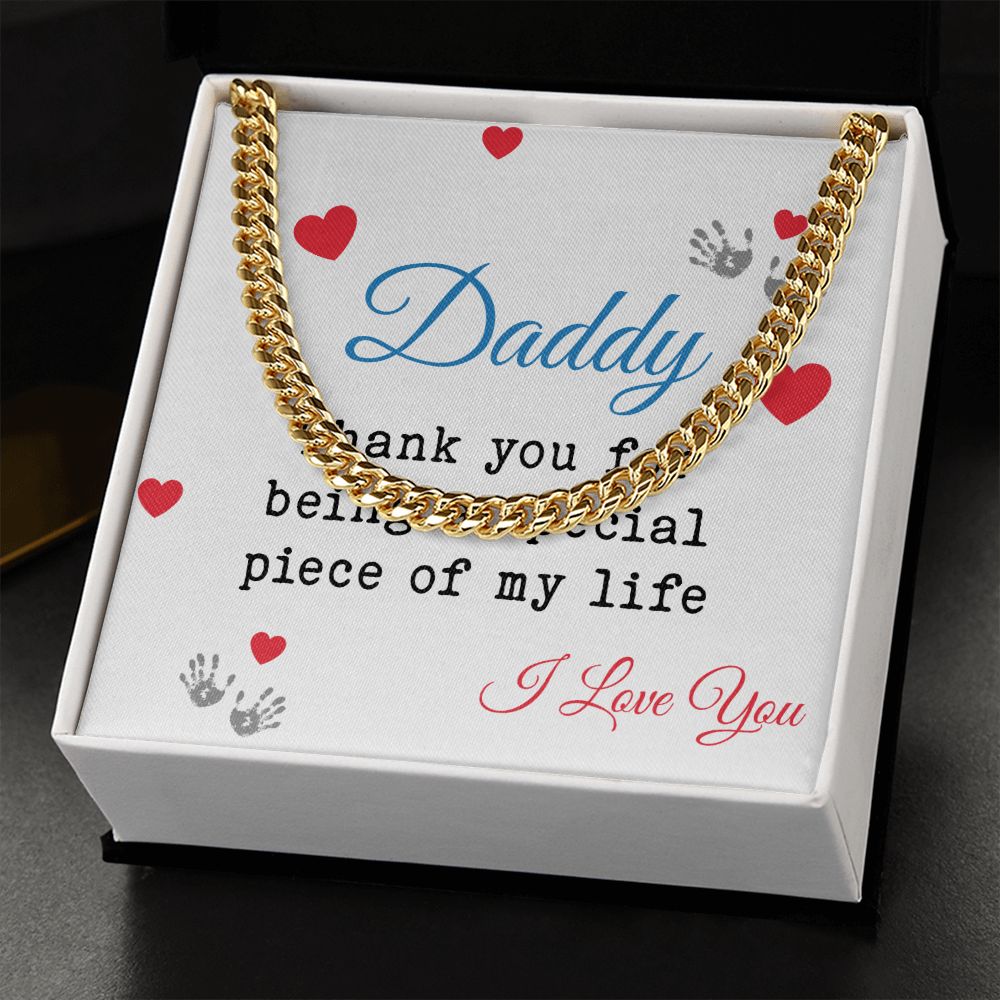 Daddy - Dad Cuban Chain Necklace, Father Necklace Father's Day Gift, Christian Gift For Dad, Father Son Necklace - Serbachi