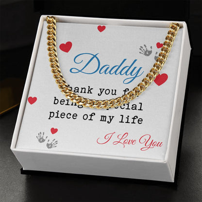 Daddy - Dad Cuban Chain Necklace, Father Necklace Father's Day Gift, Christian Gift For Dad, Father Son Necklace - Serbachi