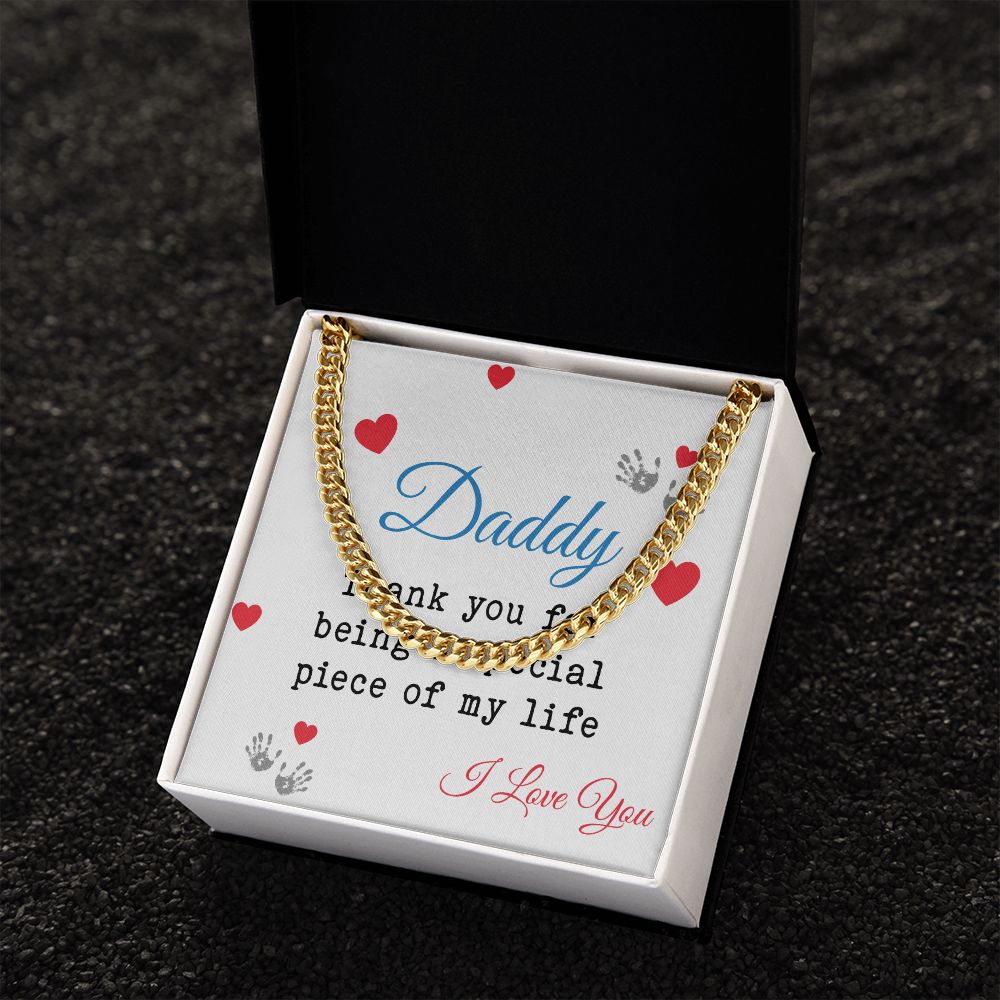 Daddy - Dad Cuban Chain Necklace, Father Necklace Father's Day Gift, Christian Gift For Dad, Father Son Necklace - Serbachi