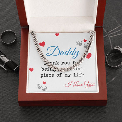 Daddy - Dad Cuban Chain Necklace, Father Necklace Father's Day Gift, Christian Gift For Dad, Father Son Necklace - Serbachi