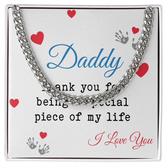 Daddy - Dad Cuban Chain Necklace, Father Necklace Father's Day Gift, Christian Gift For Dad, Father Son Necklace - Serbachi