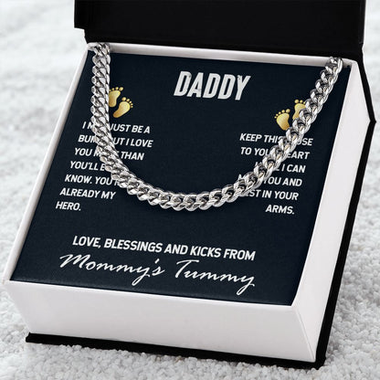 Daddy-I MAY JUST BE A BUMP Dad Cuban Chain Necklace, Father Necklace Father's Day Gift, Christian Gift For Dad, Father Son Necklace - Serbachi