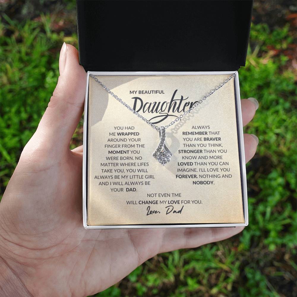 Daughter - My Love For You - Alluring Beauty Silver Necklace - Serbachi