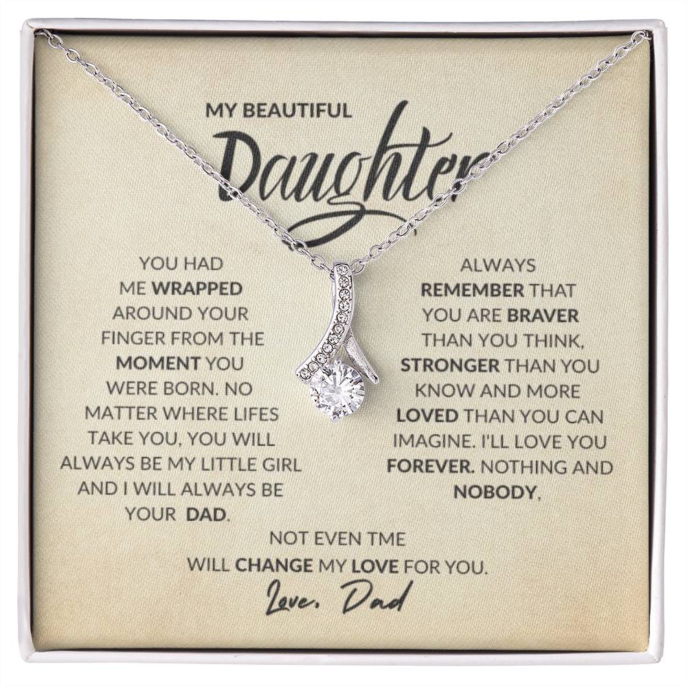 Daughter - My Love For You - Alluring Beauty Silver Necklace - Serbachi