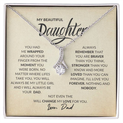 Daughter - My Love For You - Alluring Beauty Silver Necklace - Serbachi