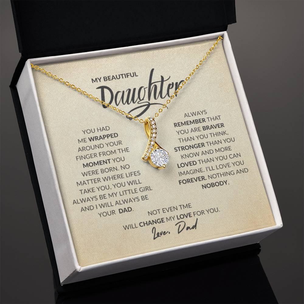 Daughter - My Love For You - Alluring Beauty Silver Necklace - Serbachi