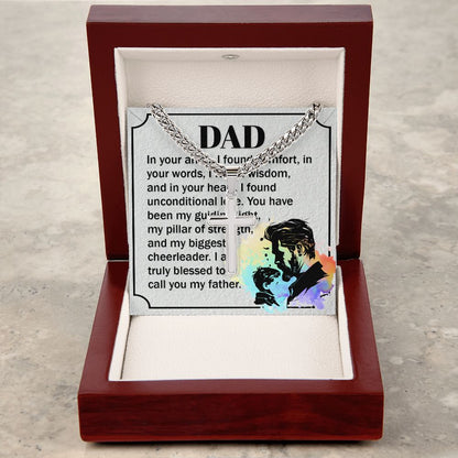 Dear Dad, in your Personalized Dad Cross Necklace, Father Necklace Father's Day Gift, Christian Gift For Dad, Father Son Necklace - Serbachi