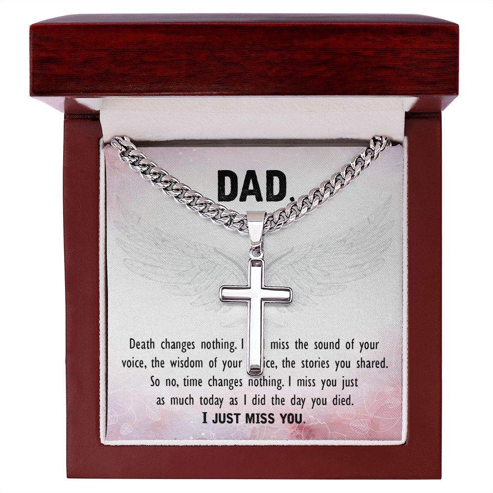 Death changes nothing Dad Cross Necklace, Father Necklace Father's Day Gift, Christian Gift For Dad, Father Son Cross Necklace - Serbachi