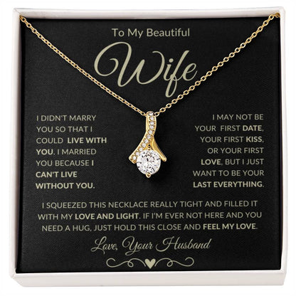 Gift for Wife "I Can't Live Without You" Gold Necklace - Serbachi