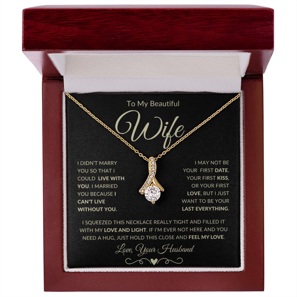 Gift for Wife "I Can't Live Without You" Gold Necklace - Serbachi