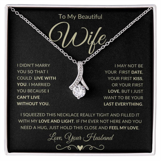 Gift for Wife "I Can't Live Without You" Gold Necklace - Serbachi