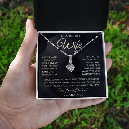 Gift for Wife "I Can't Live Without You" Gold Necklace - Serbachi