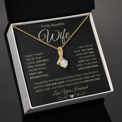 Gift for Wife "I Can't Live Without You" Gold Necklace - Serbachi