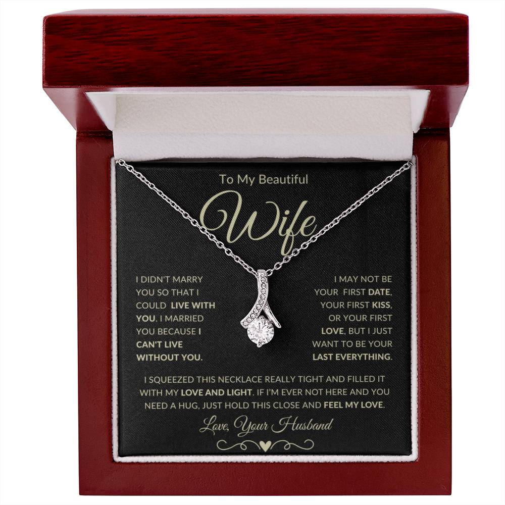 Gift for Wife "I Can't Live Without You" Gold Necklace - Serbachi