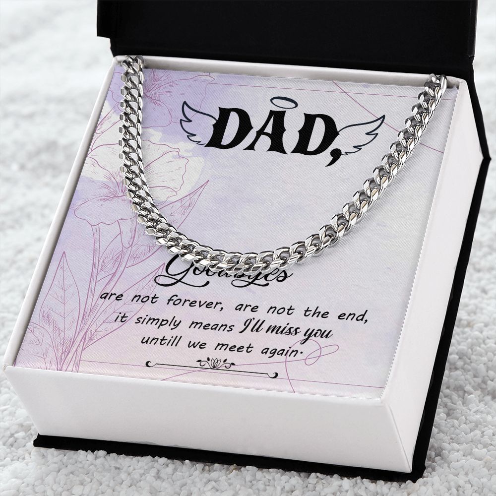 Goodbye aren_t forever Dad Cuban Chain Necklace, Father Necklace Father's Day Gift, Christian Gift For Dad, Father Son Necklace - Serbachi