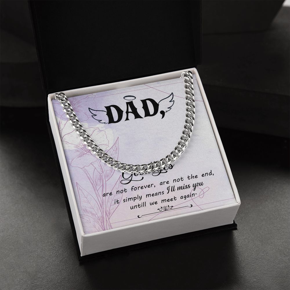 Goodbye aren_t forever Dad Cuban Chain Necklace, Father Necklace Father's Day Gift, Christian Gift For Dad, Father Son Necklace - Serbachi