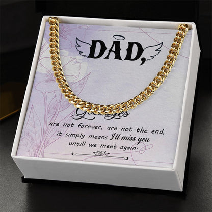 Goodbye aren_t forever Dad Cuban Chain Necklace, Father Necklace Father's Day Gift, Christian Gift For Dad, Father Son Necklace - Serbachi