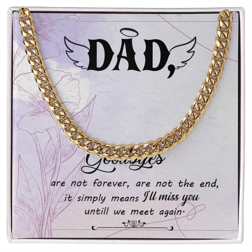 Goodbye aren_t forever Dad Cuban Chain Necklace, Father Necklace Father's Day Gift, Christian Gift For Dad, Father Son Necklace - Serbachi