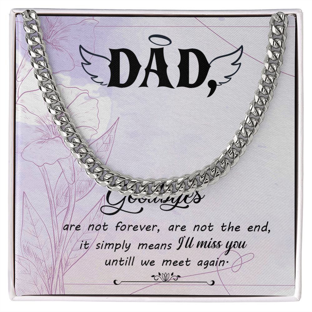 Goodbye aren_t forever Dad Cuban Chain Necklace, Father Necklace Father's Day Gift, Christian Gift For Dad, Father Son Necklace - Serbachi